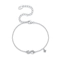 925 Sterling Silver White Gold Plated Moissanite 15+6cm Bracelet for Women