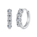925 Sterling Silver White Gold Plated 0.1ct Moissanite 1.3cm Hoop Earrings for Women