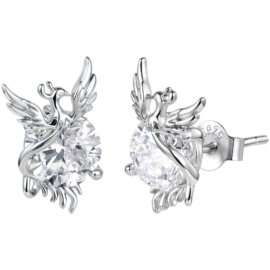 925 Sterling Silver White Gold Plated 1.4x0.9cm Pavé CZ Earrings for Women