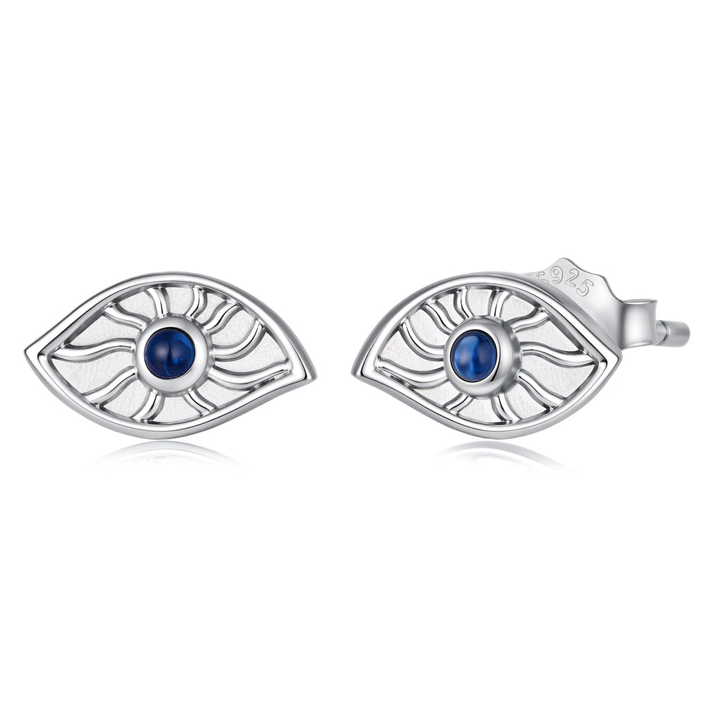 925 Sterling Silver White Gold Plated Synthetic Spinel 0.5x0.9cm Earrings for Women