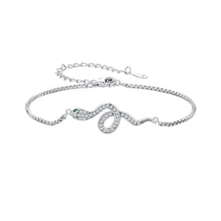 S925 Sterling Silver & Pavé CZ Platinum-Plated Bracelet
