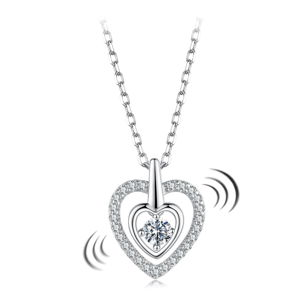 925 Sterling Silver White Gold Plated Moissanite 40+5cm Pavé CZ Necklace for Women