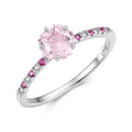 925 Sterling Silver White Gold Plated Pavé CZ 0.6cm Ring Size 6 for Women