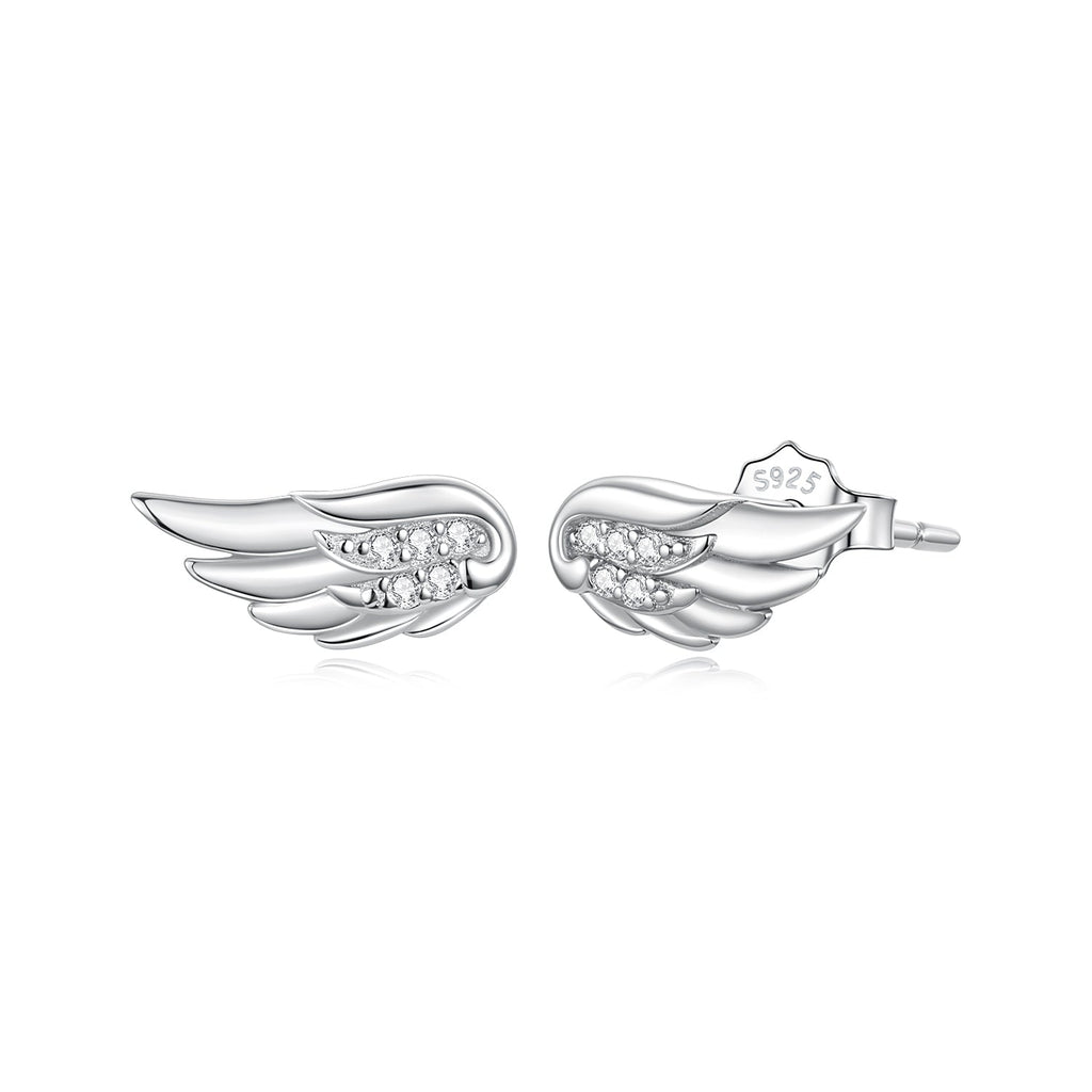 925 Sterling Silver White Gold Plated CZ Pavé Set 0.4x0.9 cm Earrings for Women