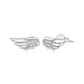925 Sterling Silver White Gold Plated CZ Pavé Set 0.4x0.9 cm Earrings for Women