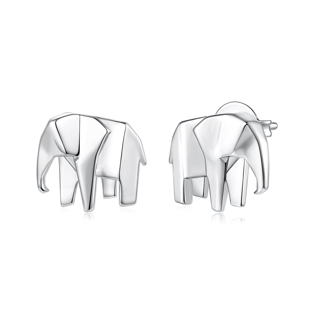 925 Silver Needle White Gold Plated Brass 1.0 x 1.1 cm Earrings for Women