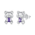 925 Sterling Silver White Gold Plated 0.9 x 0.6 cm Pavé CZ Earrings for Women