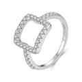 925 Sterling Silver White Gold Plated Size 6 Moissanite Ring for Women