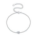925 Sterling Silver White Gold Plated 0.8ct Moissanite Water Drop 16+5cm Bracelet for Women