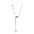 925 Sterling Silver White Gold Plated Moissanite Four Leaf Clover 40+5cm Necklace for Women