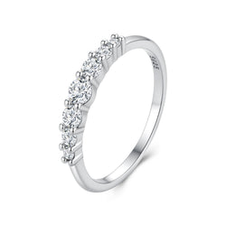 925 Sterling Silver White Gold Plated CZ Size 6 Ring for Women