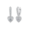 925 Sterling Silver White Gold Plated Moissanite Pavé CZ 2.2x0.9cm Earrings for Women