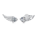 925 Sterling Silver White Gold Plated 0.3ct Moissanite 0.5x1.3cm Earrings for Women