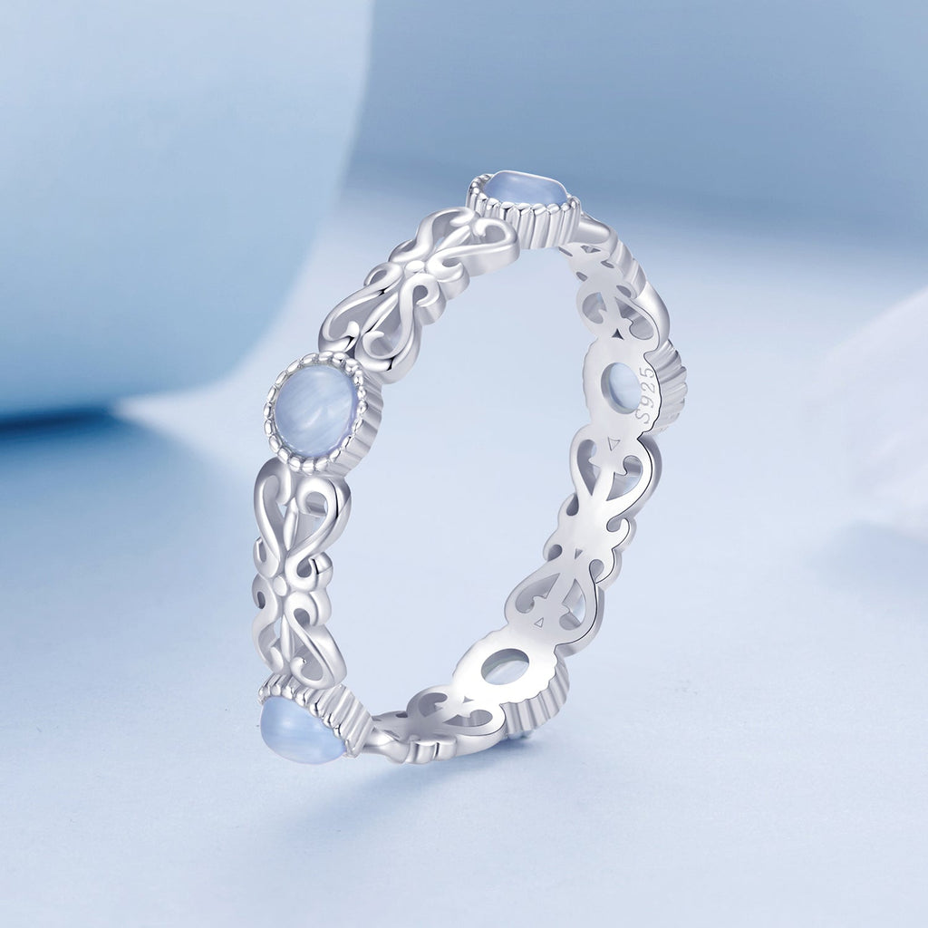 S925 Sterling Silver 4mm Plated Platinum Ring for Women Size 6.0