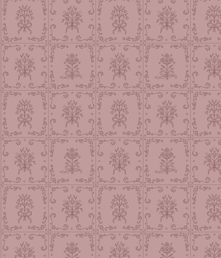 Wrenna Floral Removable Wallpaper in Off-White and Dusty-Rose