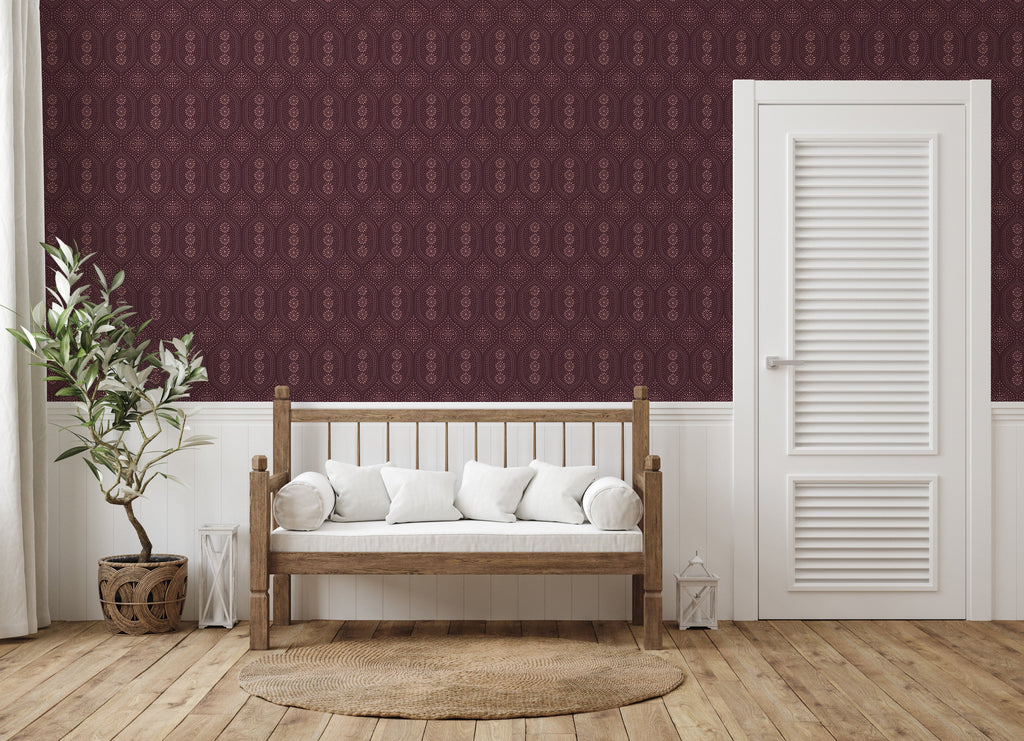 Holloway Geometric Wallpaper - Bohemian Off-White, Beige, and Taupe