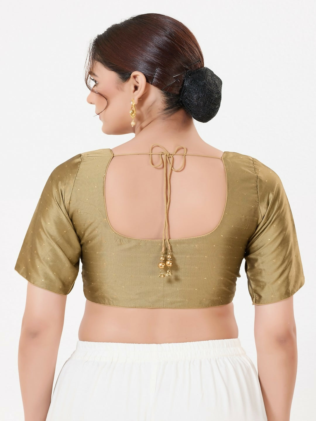 Copper Taffeta Silk Sleeveless Blouse - Fitted Front Open Ethnic Top