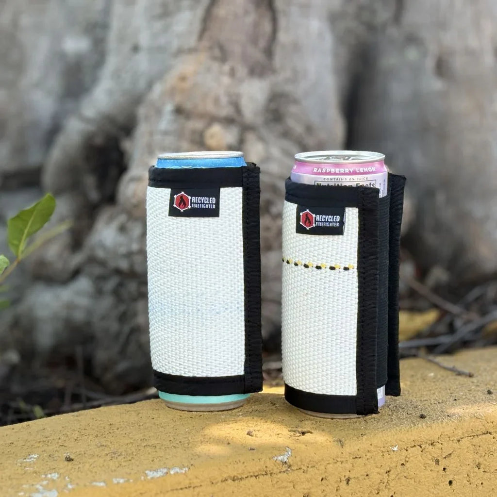 Industrial Recycled Firehose Drink Sleeve for Skinny Cans