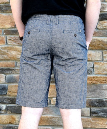 Navy Riverton Shorts - Cotton Linen Blend Casual Bottoms