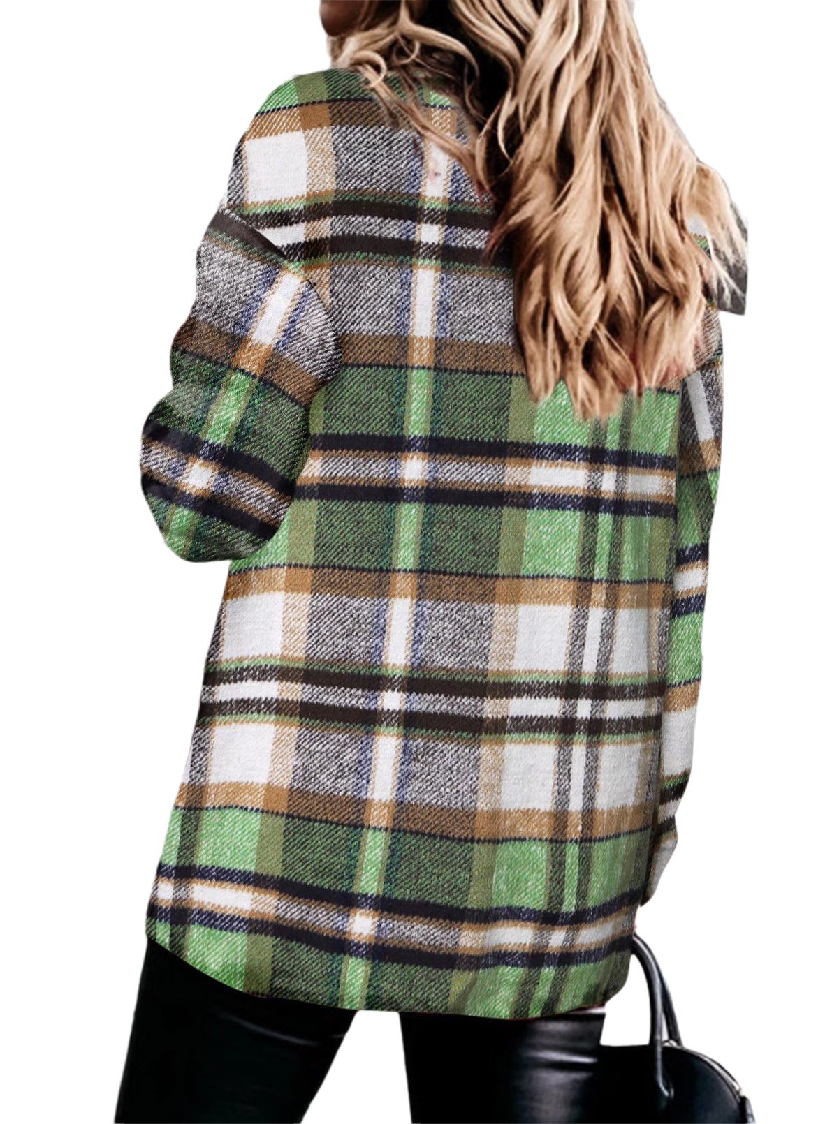 Womens Flannel Plaid Button Down Shirts Boyfriend Long Sleeve Oversized Blouses Tops