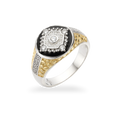 Moissanite Two-Tone Nugget Watch Ring in 925 Sterling Silver