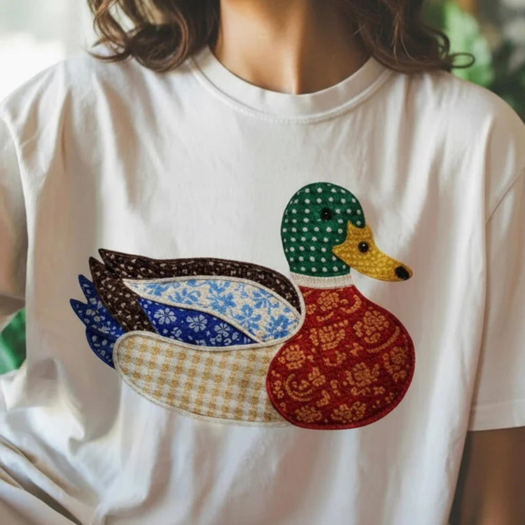 Duck Faux Texture Patchwork Comfort Colors Tee