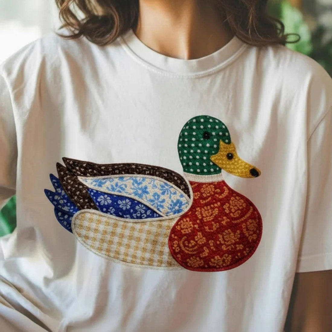 Duck Faux Texture Patchwork Comfort Colors Tee