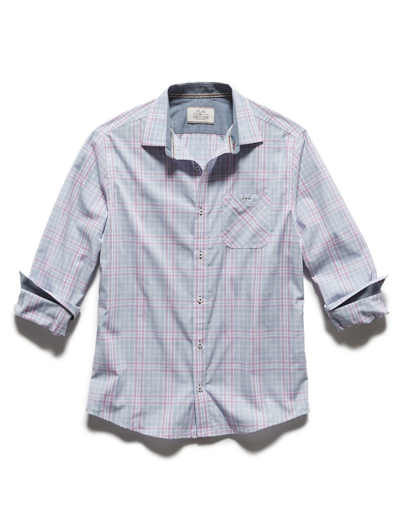 Haynesville Men's Long Sleeve Plaid Button Up Shirt in Pastels