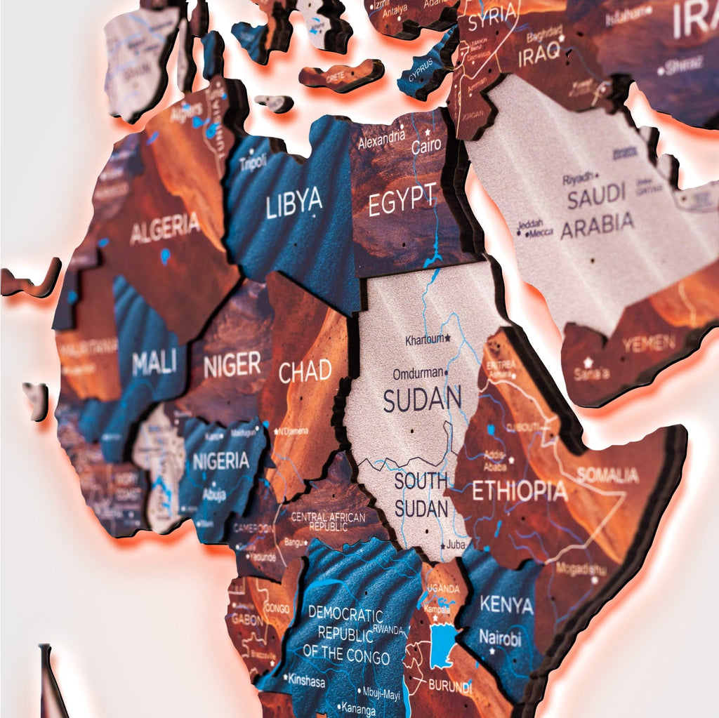 Interactive LED Wooden World Map 3.0 Luminous Wall Art