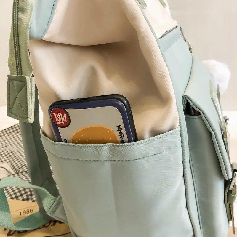 Preppy Patchwork Laptop Backpack for School and Travel
