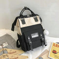 Preppy Patchwork Laptop Backpack for School and Travel