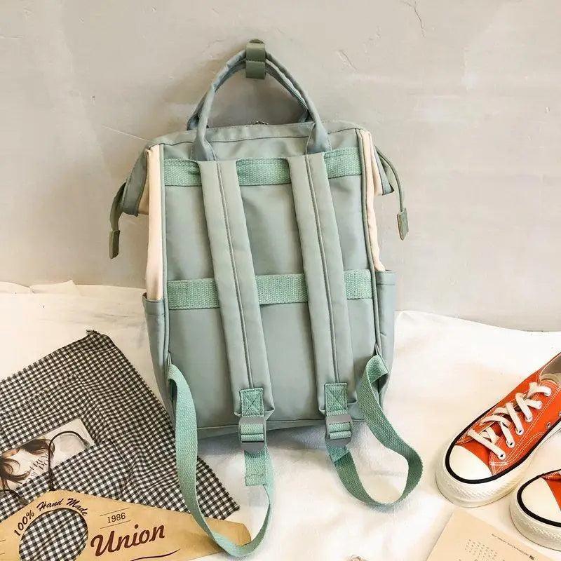 Preppy Patchwork Laptop Backpack for School and Travel