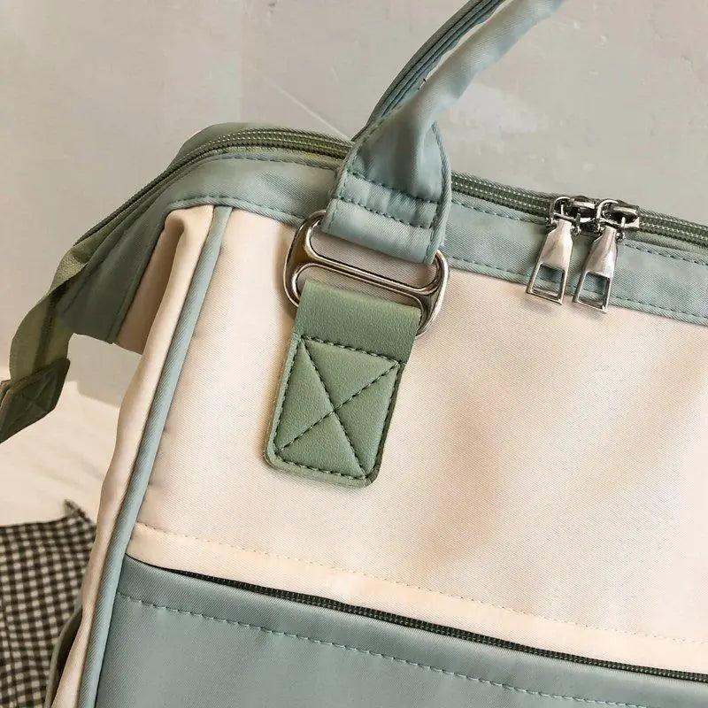 Preppy Patchwork Laptop Backpack for School and Travel