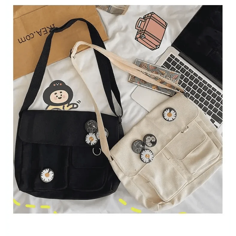 Durable Canvas Crossbody Bag for Kids and Teens Casual Everyday