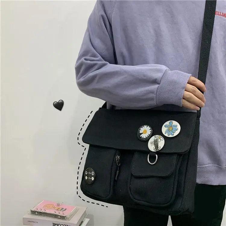 Durable Canvas Crossbody Bag for Kids and Teens Casual Everyday