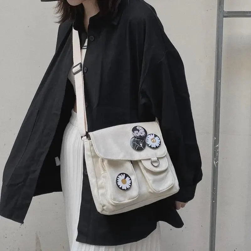Durable Canvas Crossbody Bag for Kids and Teens Casual Everyday