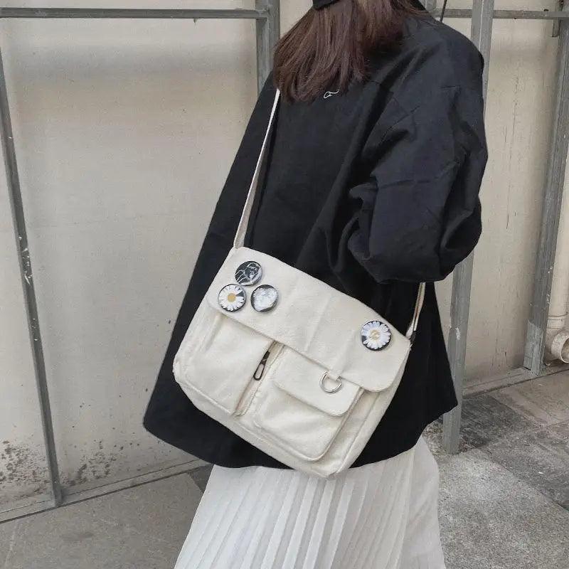 Durable Canvas Crossbody Bag for Kids and Teens Casual Everyday