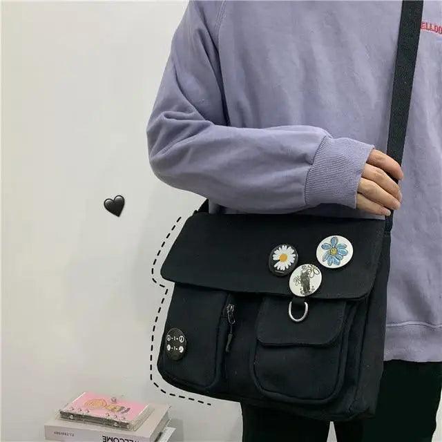 Durable Canvas Crossbody Bag for Kids and Teens Casual Everyday