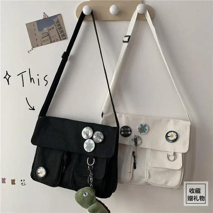 Durable Canvas Crossbody Bag for Kids and Teens Casual Everyday