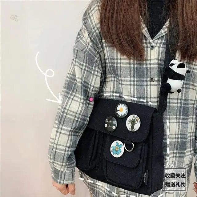 Durable Canvas Crossbody Bag for Kids and Teens Casual Everyday