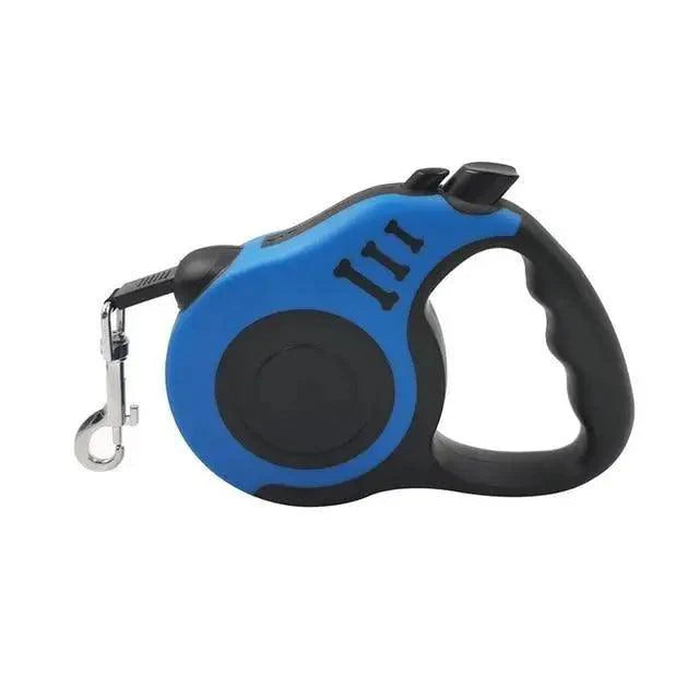 Retractable 3m Nylon Dog Leash with One-Button Brake and Lock