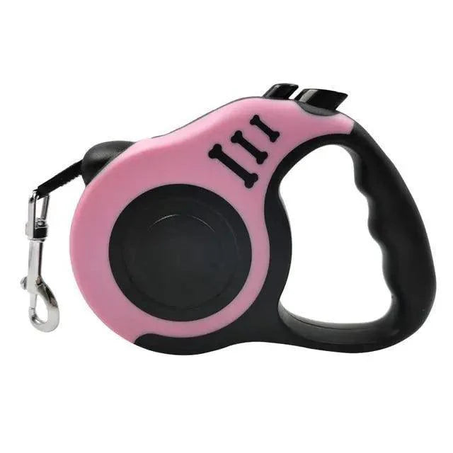 Retractable 3m Nylon Dog Leash with One-Button Brake and Lock
