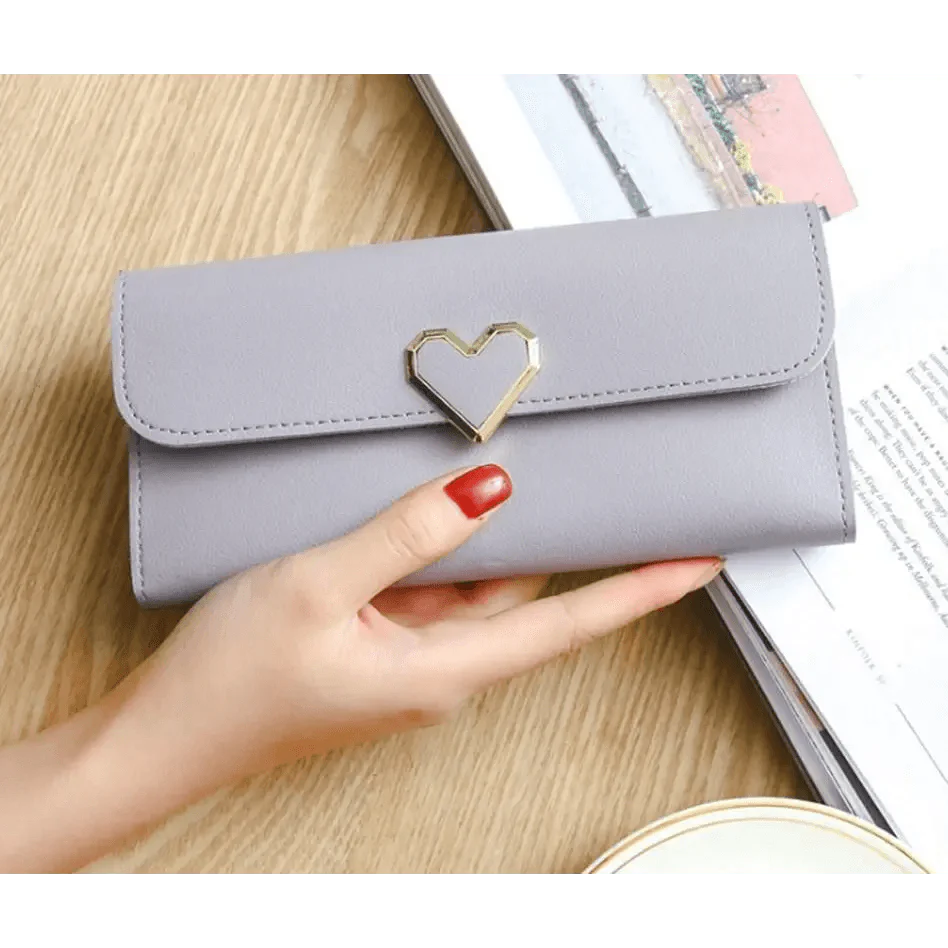 Cute Heart Pattern Small Wallet and Phone Clutch for Girls