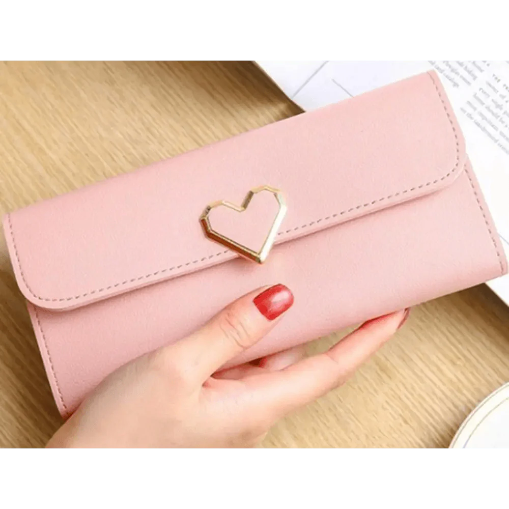 Cute Heart Pattern Small Wallet and Phone Clutch for Girls