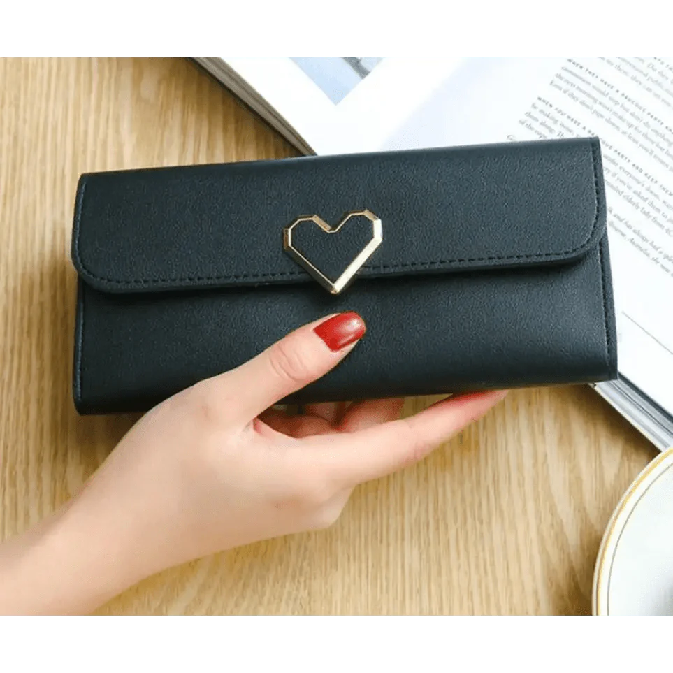 Cute Heart Pattern Small Wallet and Phone Clutch for Girls