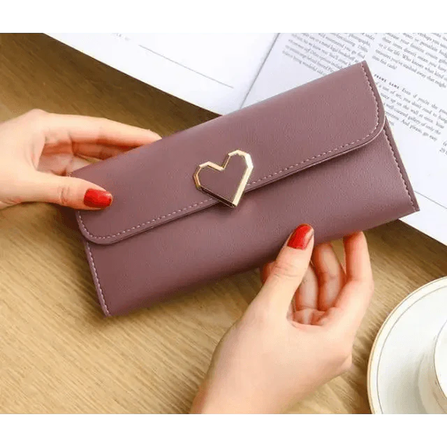Cute Heart Pattern Small Wallet and Phone Clutch for Girls