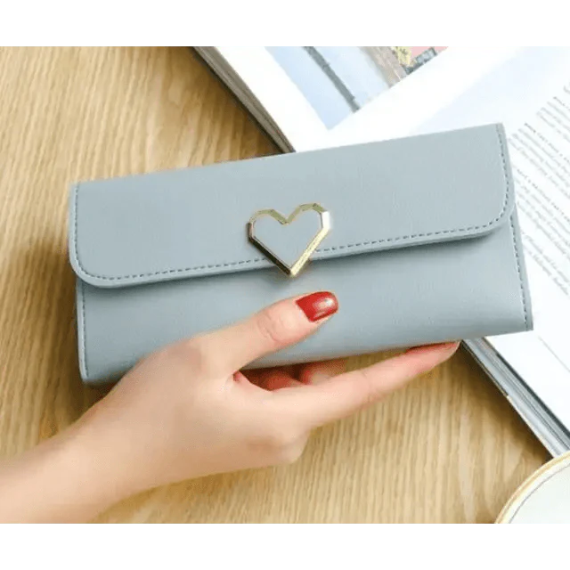 Cute Heart Pattern Small Wallet and Phone Clutch for Girls