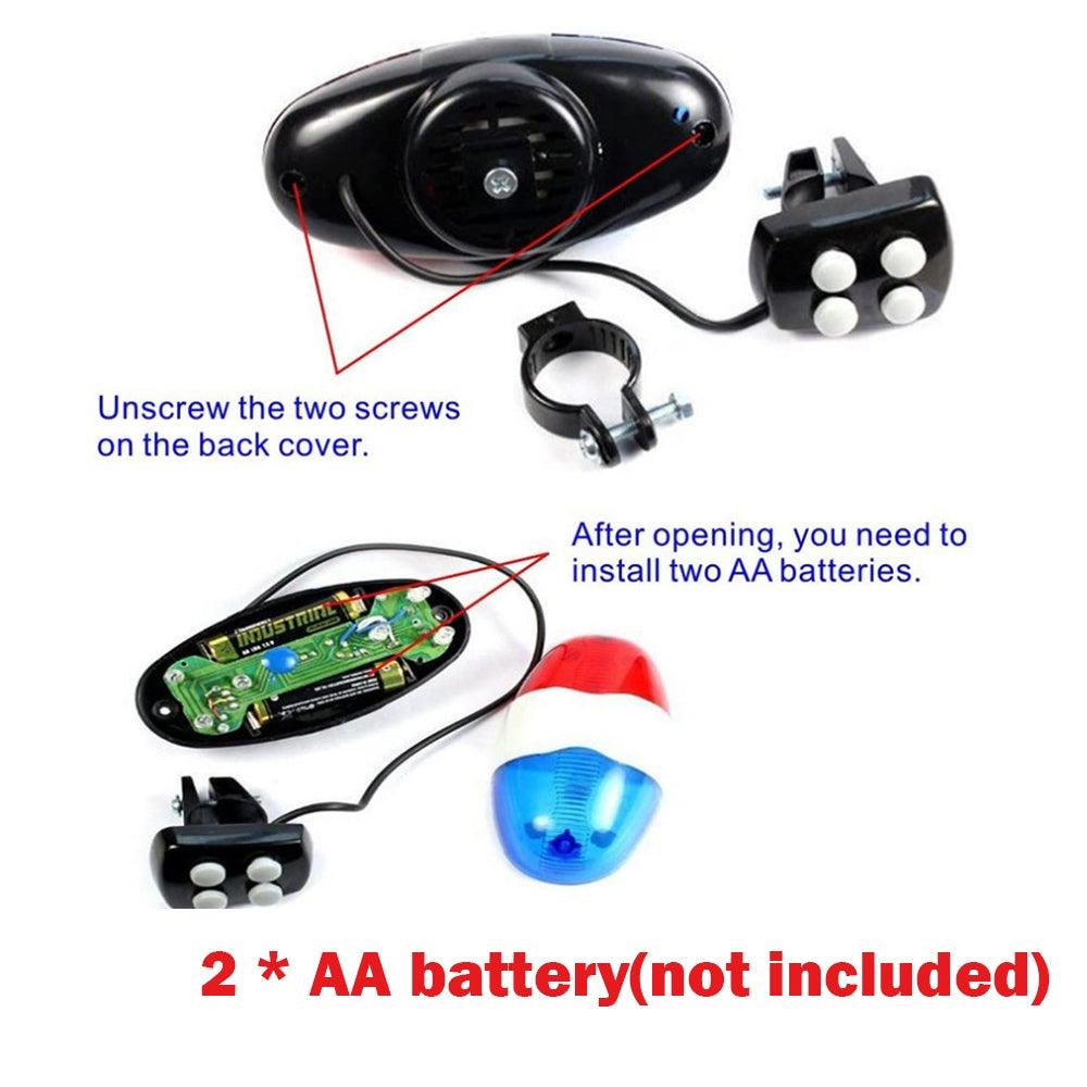 Waterproof Multifunction Bike Siren and 6 LED Police Strobe Light
