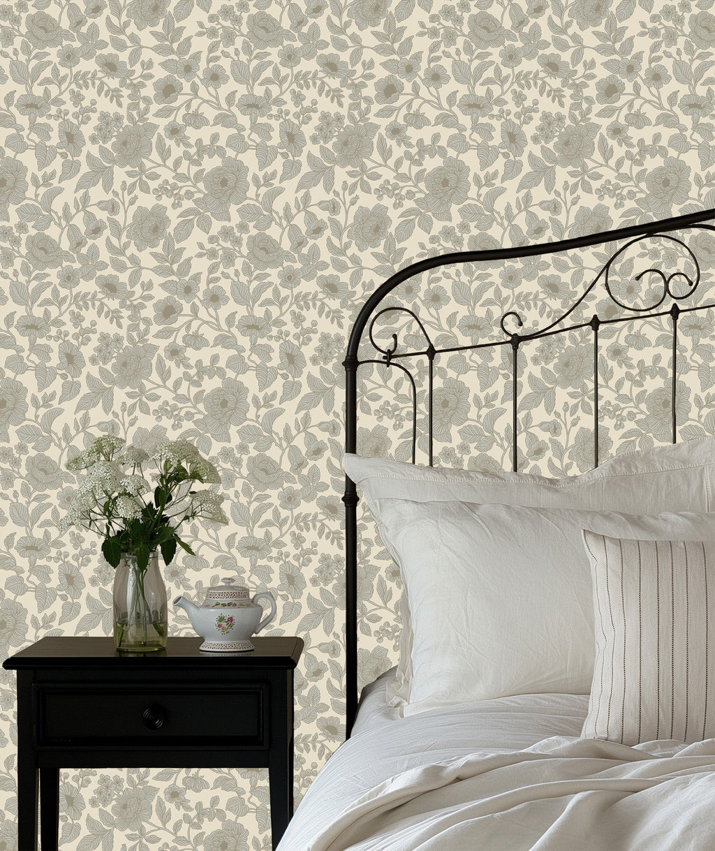 Lorraine Floral Peel and Stick Wallpaper by Daphne and Sage