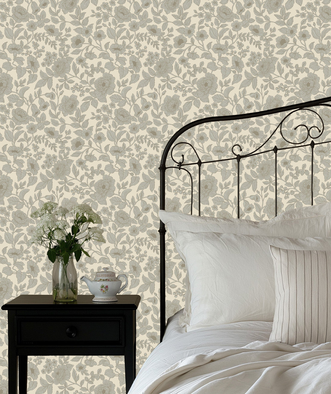 Lorraine Floral Peel and Stick Wallpaper by Daphne and Sage